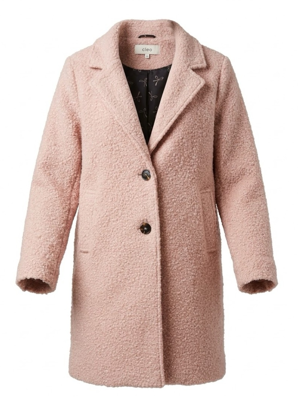 Chic luxury Women's Blush Pink Teddy Coat - Soft Faux Shearling Jacket casual